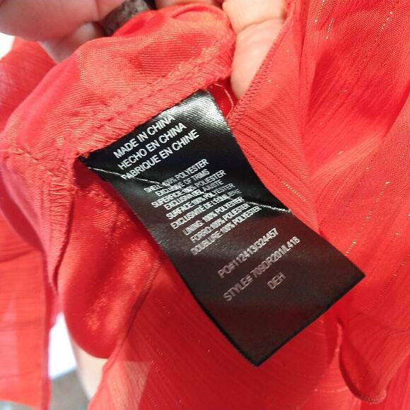 Vintage Y2K Red Mini Dress Size S Bebe Ruffle Tiered Sparkle HoCo Sweetheart - Picture 8 of 8